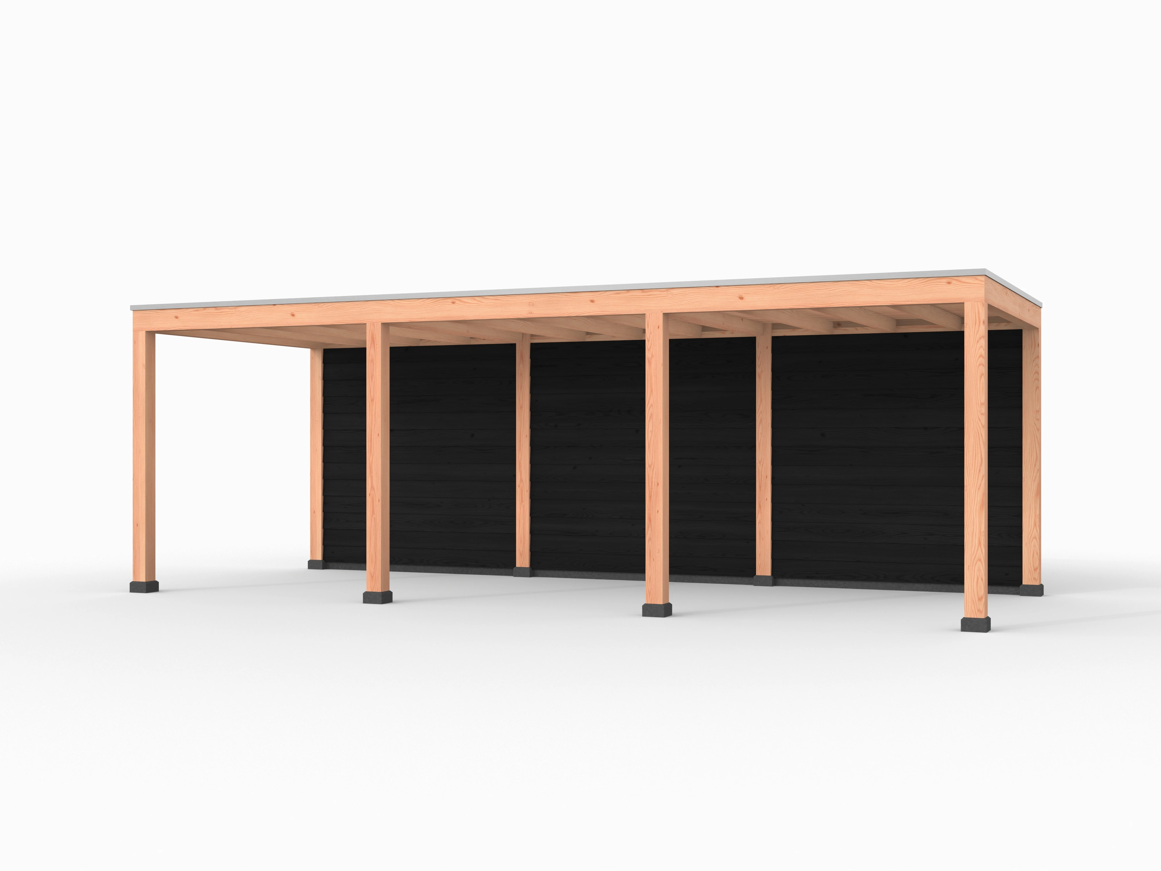 Douglas overkapping, 750 x 300, met achterwand, Westwood Elegant zwart - Afbeelding 1